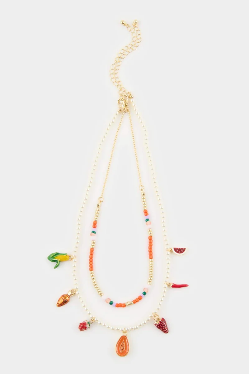 Woman 2 piece Fruit Necklace
