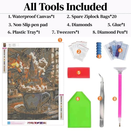 ckdiluy Magic Diamond Art Kits for Adults, DIY Magical Dragon Diamond Painting Kits Round Castle Diamond Dots for Adults, 5D Full Drill Crafts for Home Wall Decor 12 X 16inch - Image 4