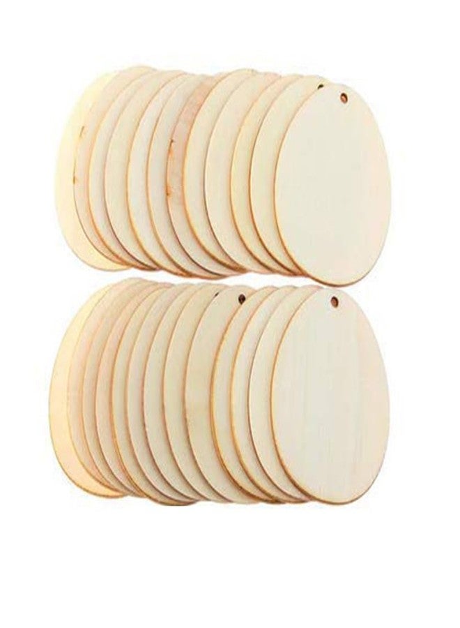 ROOT KRAFT MDF Cutouts | Wooden Cutout For Craft | Pine Wood | Unfinished Tags for Key Chain, Slices Crafts, Xmas, Decorations, Painting | Resin Art Work | MDF Board Cutouts, Oval- [50pcs]-[4.5cmx5cm] - Image 1