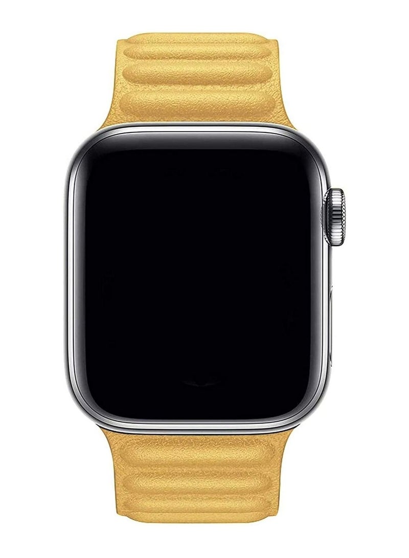 Adjustable Leather Loop Wristband with Strong Magnetic Closure for Apple Watch Series 1,2,3,4,5,6,SE 42/44mm - Image 2