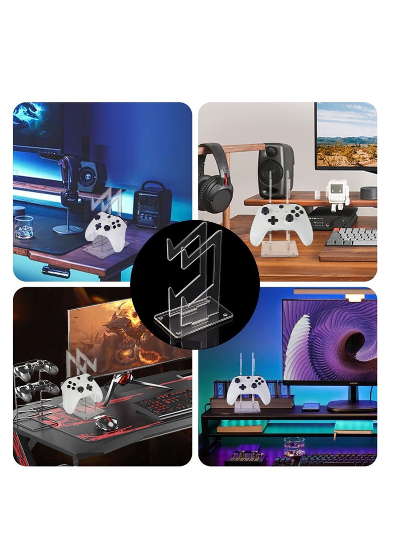 Double-Layered Transparent Acrylic Universal Controller Stand, Detachable Gamepad Dual Controller Holder, Perfect Display and Organization