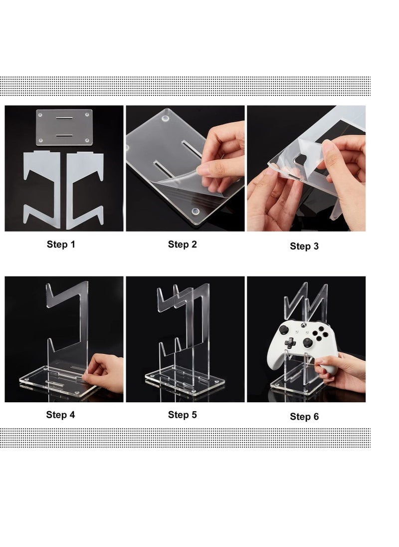 Double-Layered Transparent Acrylic Universal Controller Stand, Detachable Gamepad Dual Controller Holder, Perfect Display and Organization