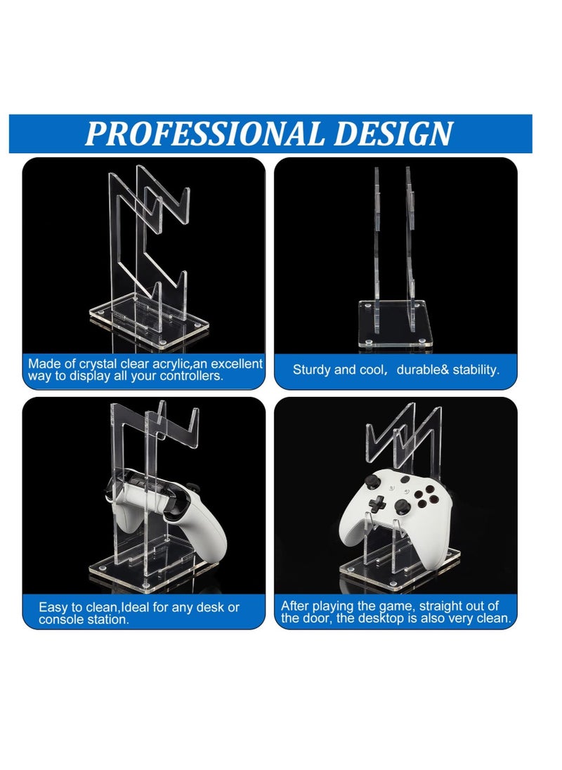 Double-Layered Transparent Acrylic Universal Controller Stand, Detachable Gamepad Dual Controller Holder, Perfect Display and Organization