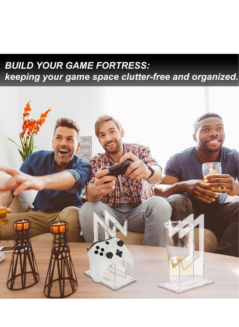 Double-Layered Transparent Acrylic Universal Controller Stand, Detachable Gamepad Dual Controller Holder, Perfect Display and Organization