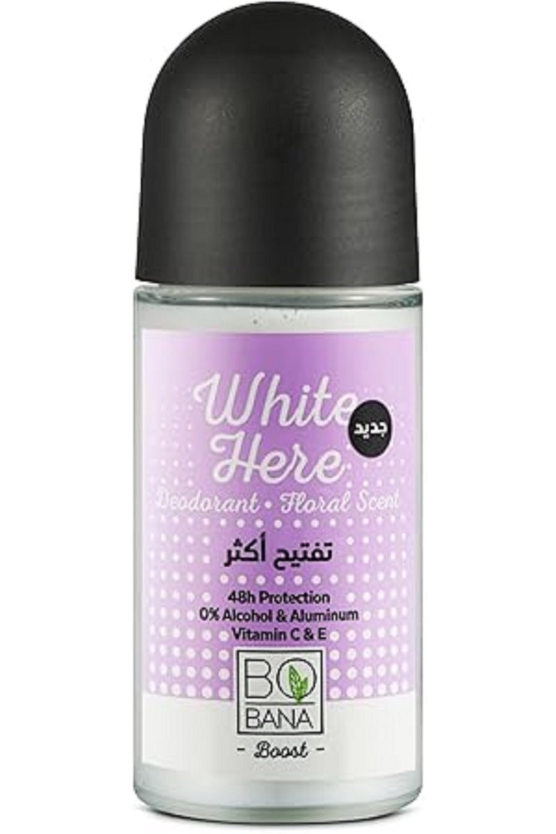 بوبانا مزيل عرق "وايت هير" برائحة الزهور من بوبانا - سعة 50 مل - Image 1