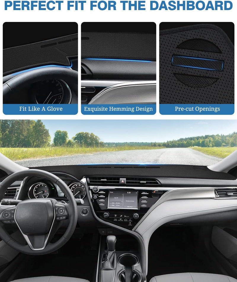FIILINES Dash Cover Fit for Toyota Camry 2018-2021 2022 2023 2024 (No HUD) Camry Accessories Dashboard Cover Mat No Glare Sunshade Anti-Slip Pad Protector - Image 4