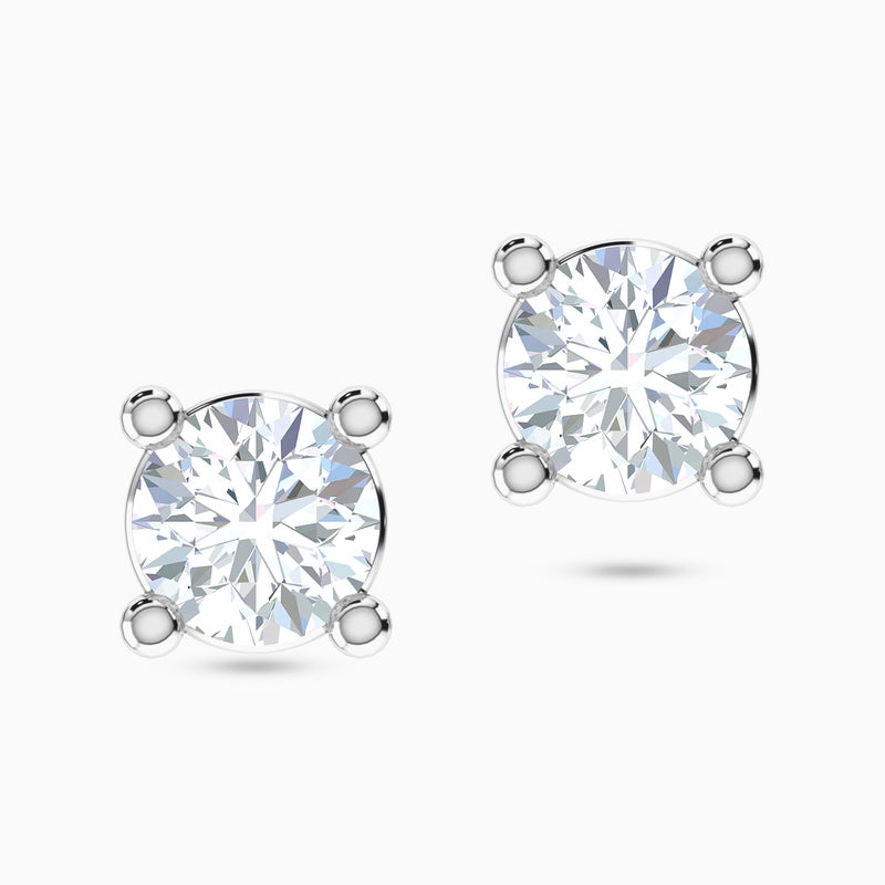 Miss L' by L'azurde Circle Diamonds Stud Earrings in 18K Gold - Image 3