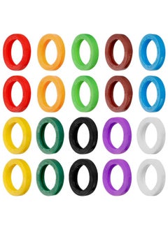 Oubaka 50Pcs Key Cap Tags,10 Assorted Colors Key Identifier Tag Covers Key Color Identifiers Covers Plastic Key Identifier Coding Label Covers Key Protector Caps For Office House Apartment Keys  - Image 1