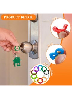 Oubaka 50Pcs Key Cap Tags,10 Assorted Colors Key Identifier Tag Covers Key Color Identifiers Covers Plastic Key Identifier Coding Label Covers Key Protector Caps For Office House Apartment Keys  - Image 3
