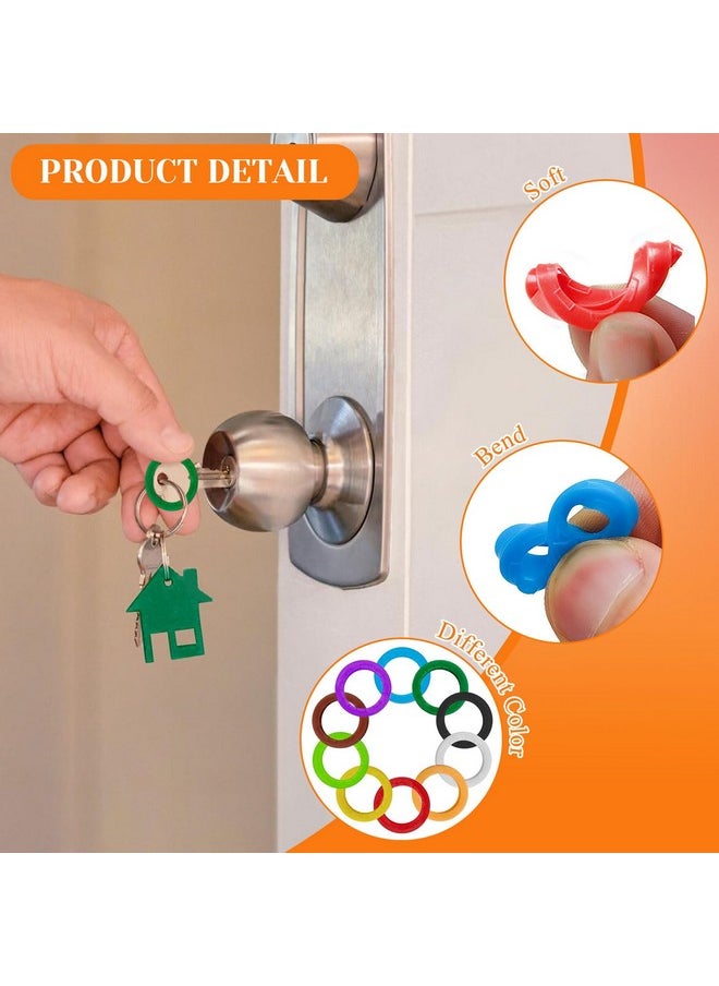 Oubaka - 50Pcs Key Cap Tags,10 Assorted Colors Key Identifier Tag Covers Key Color Identifiers Covers Plastic Key Identifier Coding Label Covers Key Protector Caps For Office House Apartment Keys - Image 1