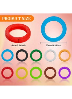 Oubaka 50Pcs Key Cap Tags,10 Assorted Colors Key Identifier Tag Covers Key Color Identifiers Covers Plastic Key Identifier Coding Label Covers Key Protector Caps For Office House Apartment Keys  - Image 2
