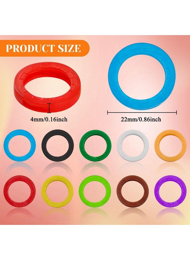 Oubaka - 50Pcs Key Cap Tags,10 Assorted Colors Key Identifier Tag Covers Key Color Identifiers Covers Plastic Key Identifier Coding Label Covers Key Protector Caps For Office House Apartment Keys - Image 1
