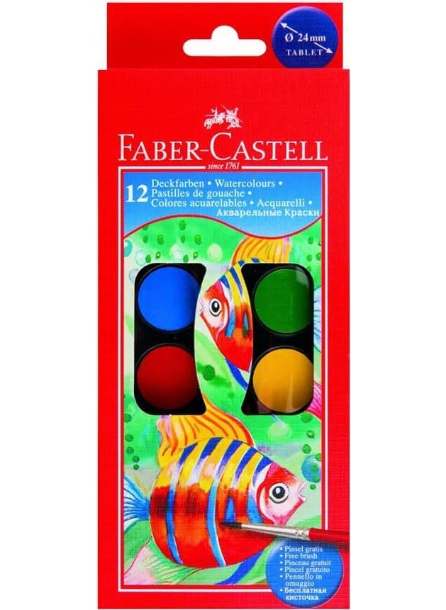 FABER-CASTELL - Faber Castell 12 Pack Dry Color and Water Color - Image 1