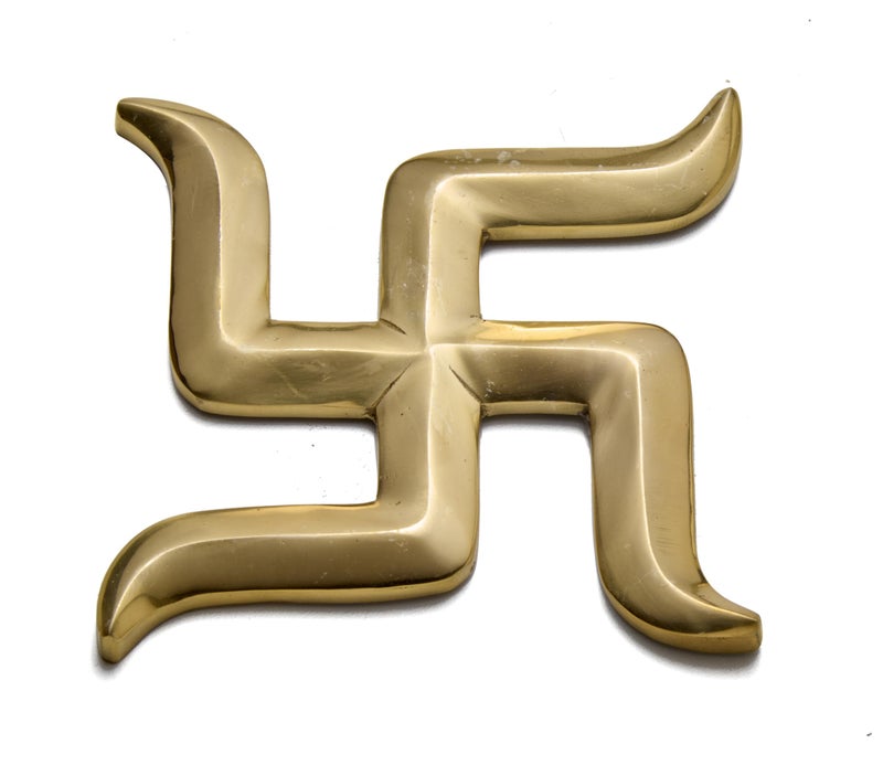 ESPLANADE Brass Swastik Sathiya Wall Hanging Yantra – | Auspicious Vastu Religious Symbol for Home Temple, Pooja Room & Door Décor | Handmade Antique Decorative Showpiece (3.5 Inches) - Image 3