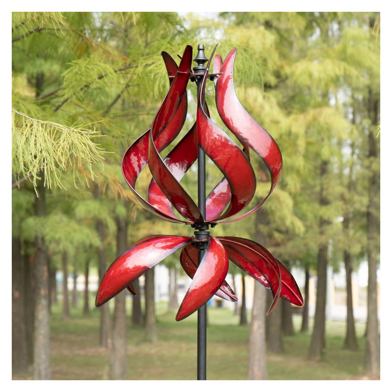 Winwindspinner Yard Garden Wind Spinner  Large Outdoor Wind Sculptures Spinners Tulip Ornament Windmill for Lawn Front Door Gift Idea for Mother Birthday Housewarming Dia19 x H87