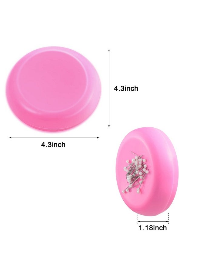 Waydress - 2 Pieces Magnetic Pin Holder Sewing Pincushion Round Paper Clip Holder Magnetic Cushion Sewing Pin Holder Push Pin Hairclip Storage Case Needle Cushion For Sewing Diy Project(Blue, Pink) - Image 1