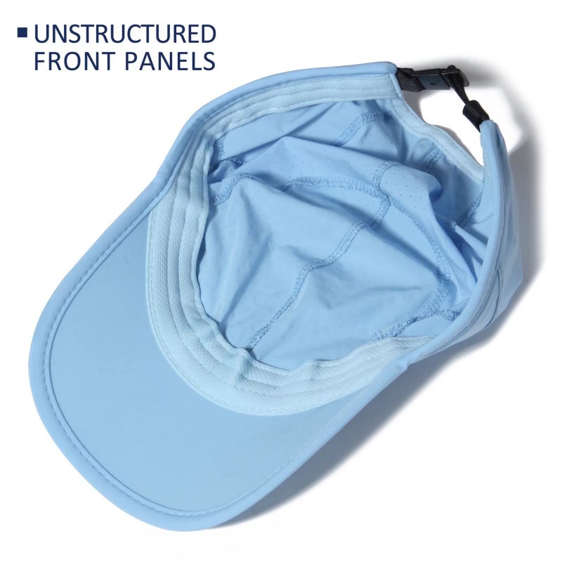 GADIEMKENSD Sport Cap,Soft Brim Lightweight Running Hat Breathable Baseball Cap Quick Dry Sport Caps Cooling Portable Sun Hats for Men and Woman Performance Workouts and Outdoor Activities Sky Blue  - Image 4