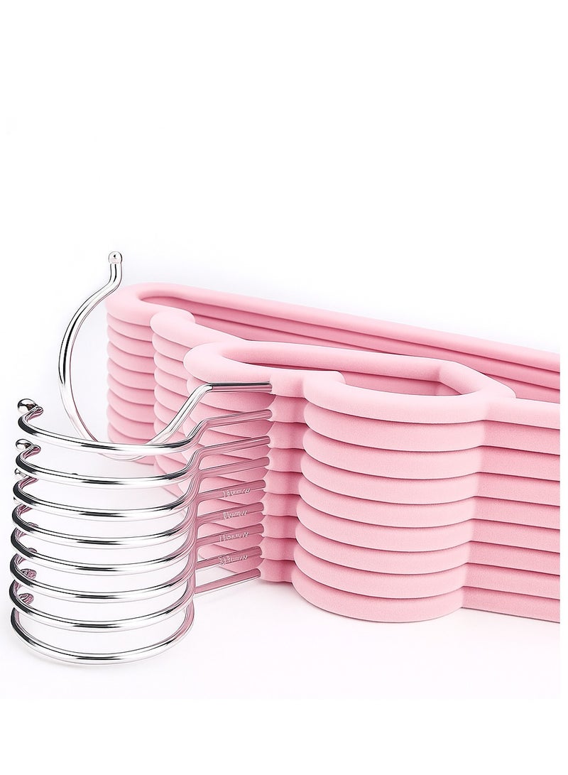 10 قطع شماعات ملابس قطيفة شكل قلب مرنة وقوية مقاومة للكسر وغير قابلة للانزلاق فاخرة لتعليق الملابس - Image 4