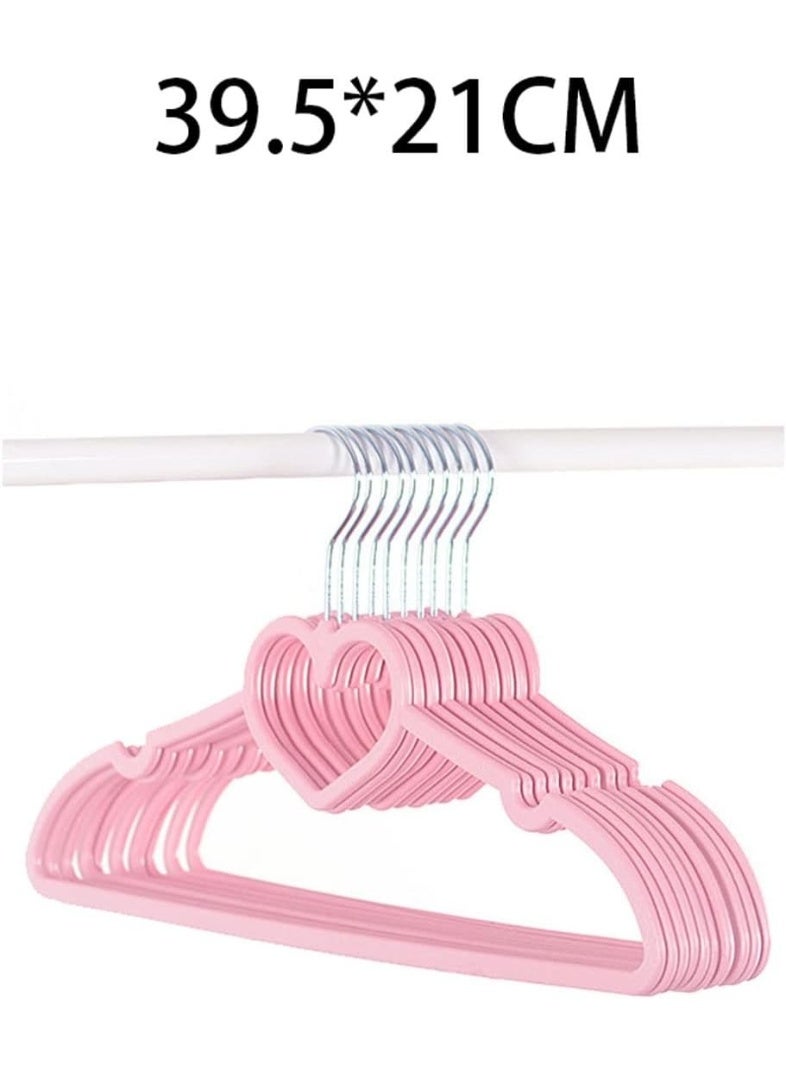 10 قطع شماعات ملابس قطيفة شكل قلب مرنة وقوية مقاومة للكسر وغير قابلة للانزلاق فاخرة لتعليق الملابس - Image 2