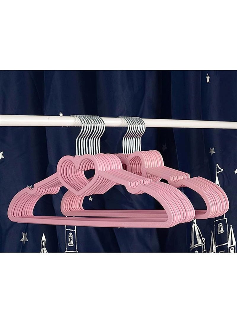 10 قطع شماعات ملابس قطيفة شكل قلب مرنة وقوية مقاومة للكسر وغير قابلة للانزلاق فاخرة لتعليق الملابس - Image 3