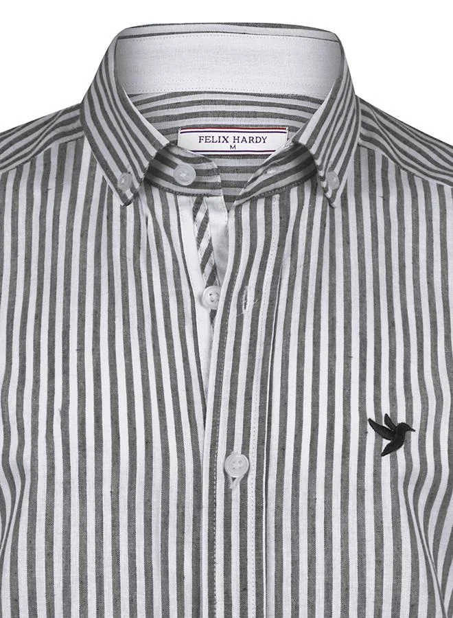 FELIX HARDY Black Striped Long Sleeve Shirt for Men | Best Price UAE