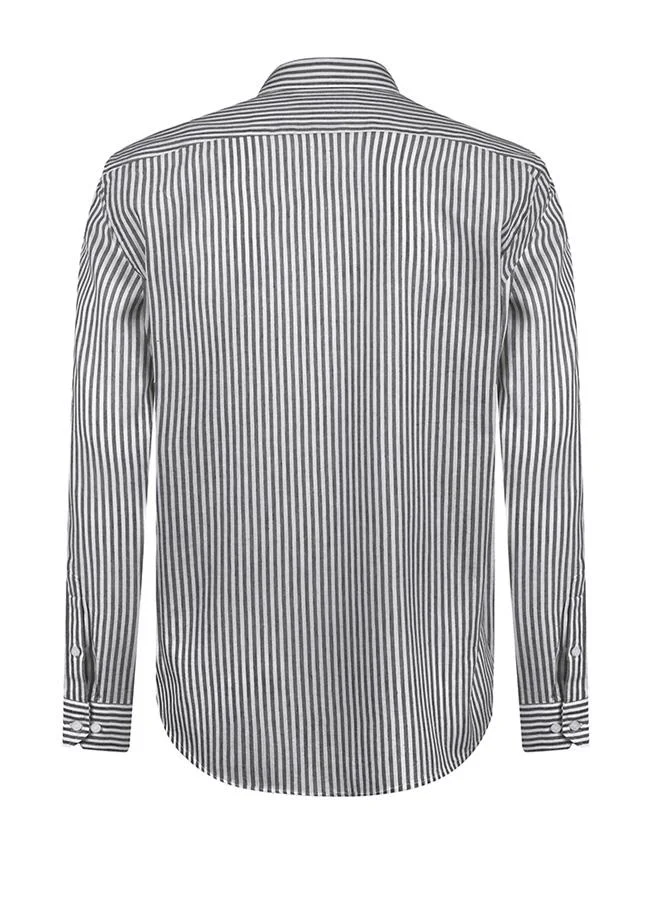 FELIX HARDY Black Striped Long Sleeve Shirt for Men | Best Price UAE