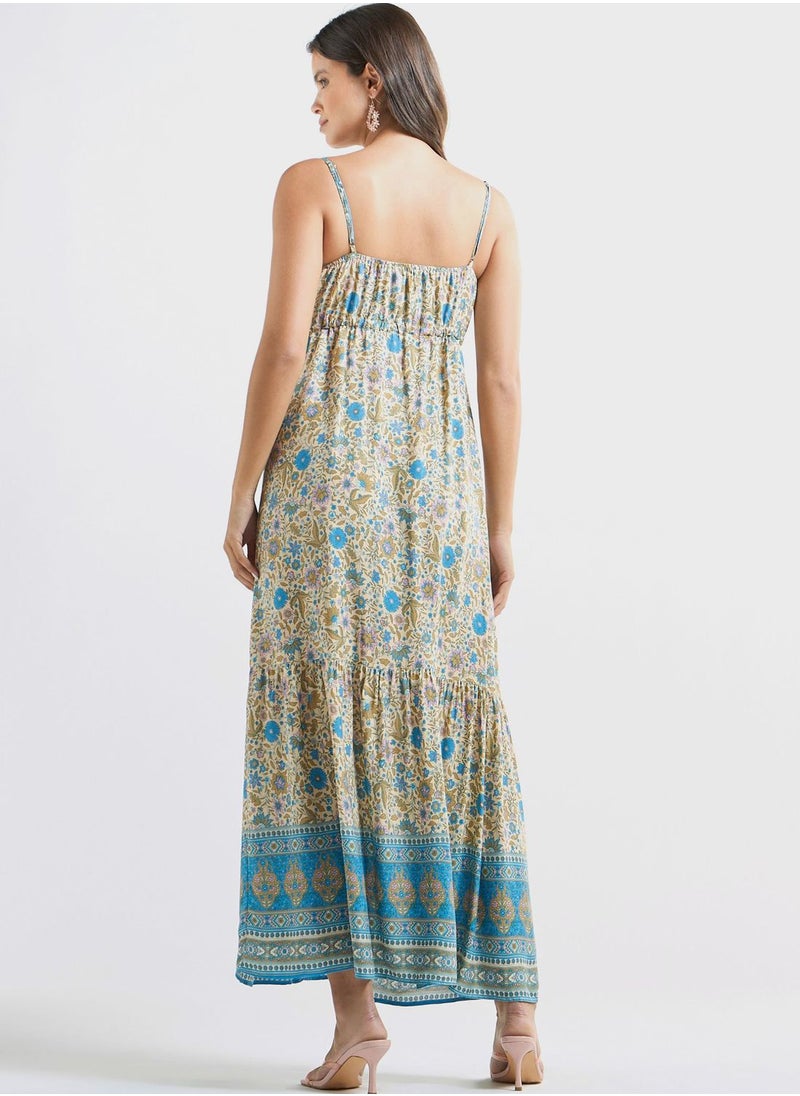FAV - Floral Print Sleeveless Tiered Dress - Image 1