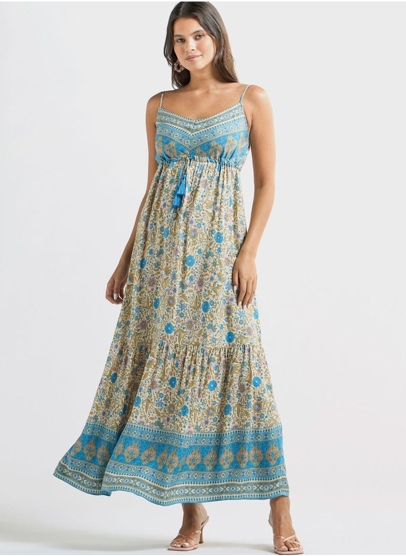 FAV - Floral Print Sleeveless Tiered Dress - Image 1