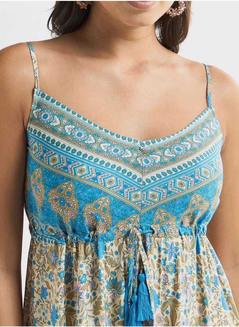FAV - Floral Print Sleeveless Tiered Dress - Image 1