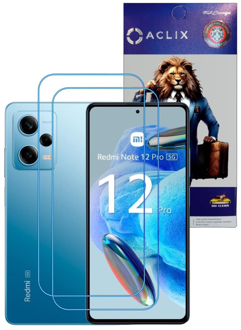 ACLIX 2 Pieces Antistatic ESD Dustproof Premium Quality High Definition Clear Tempered Glass Screen Protector Designed For Xiaomi Redmi Note 12  Pro - Image 1
