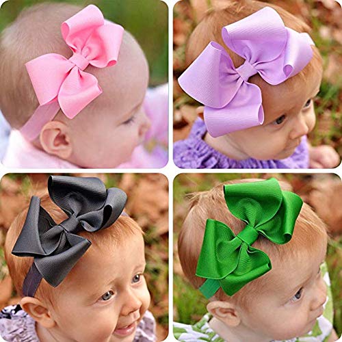 CÉLLOT Baby Girls Headbands Grosgrain Ribbon 4.5" Hair Bows Headband Big Bow Hair Bands for Toddler Pack of 30 - Image 4