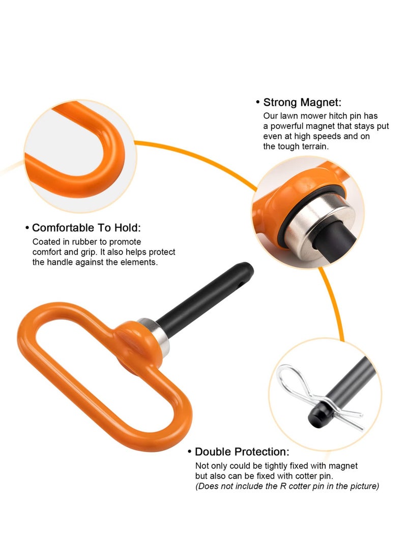Excefore - Magnetic Hitch Pin, Lawn Mower Trailer Hitch Pins, 1/2" Trailer Gate Pin for Towing Tractor, for Simple One Handed Hook On & Off - Securely Hitch Lawn & Tow Behind Attachments - Image 1