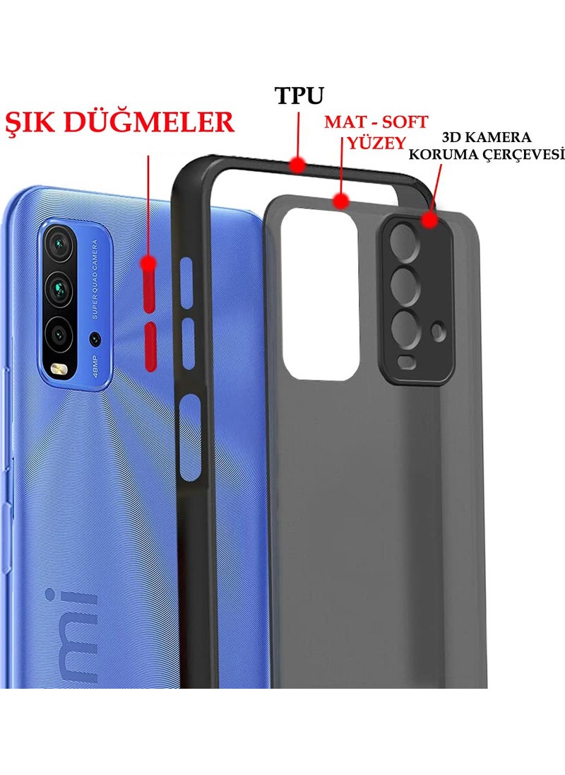 Dexmon - Xiaomi Redmi 9t Case 3D Camera Protected Soft Matte Smoke Case - Image 1