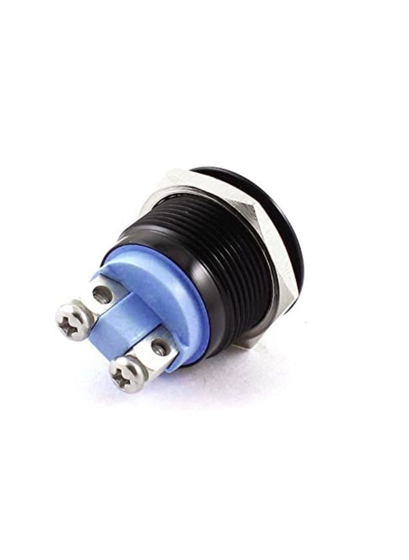 OIMG 19mm 3/4" Metal Momentary Push Button Switch 3A/250V AC SPST 1NO Industrial Car Switch - Black Shell  - Image 3