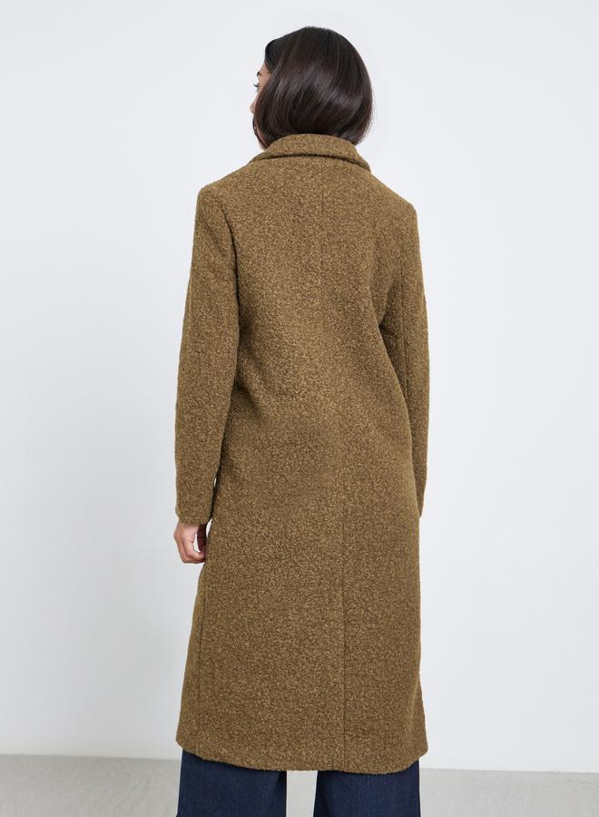Styli Brown Regular Fit Wool Like Coat - Image 5