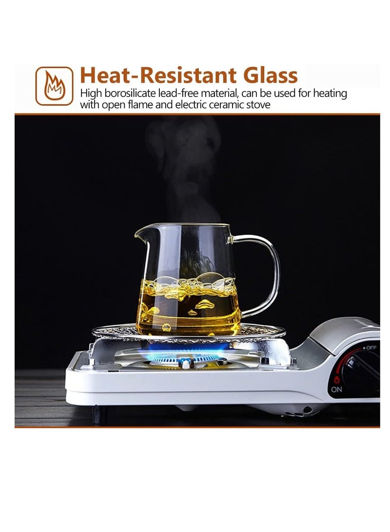 Glass Tea Dispenser, Heat Resistant Tea Fair Cup, Glass Teapot with Removable Stainless Steel Infuser, Borosilicate Glass Tea Pots for Blooming and Loose Leaf Tea Maker (550ml, C) - Image 3