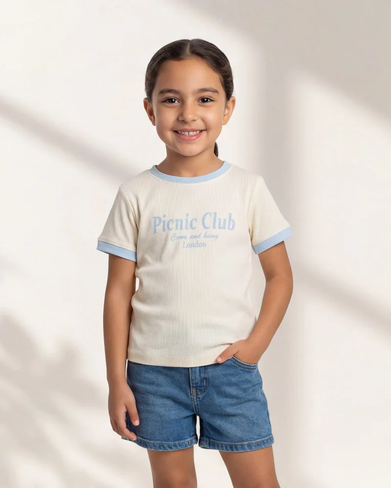 Redtag Girls White Printed T-Shirt