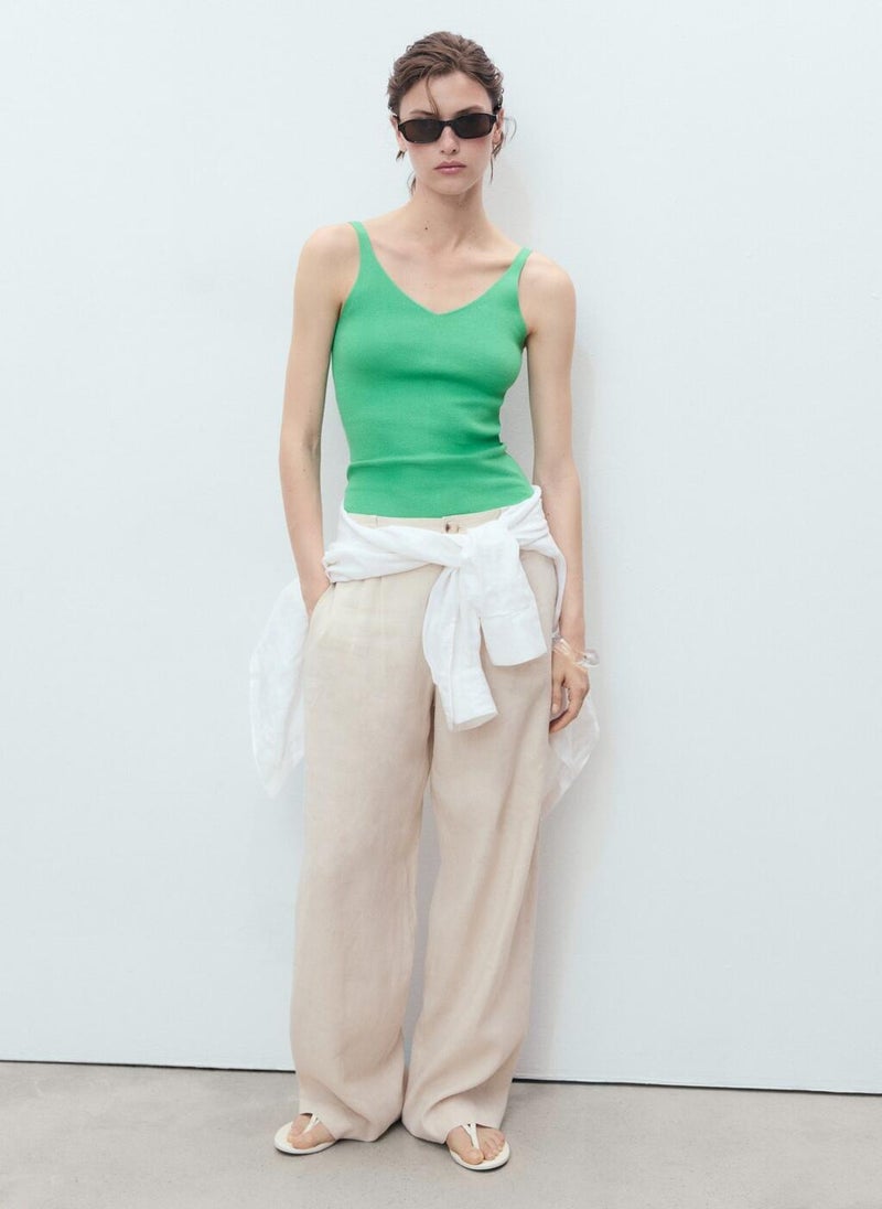 MANGO V-Neck Knitted Top  - Image 4