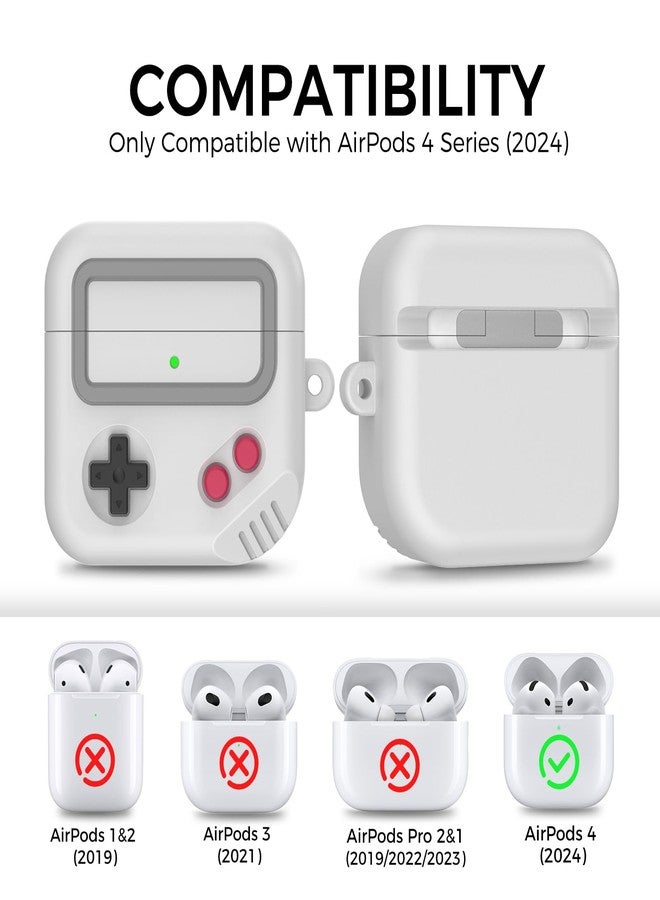 TRONWIN for AirPods 4 Case - Game Console Design Case for Apple AirPods 4th Generation, Silicone Protective Case for Air Pods 4 - Anime Case for Men & Women (Light Grey) - Image 2