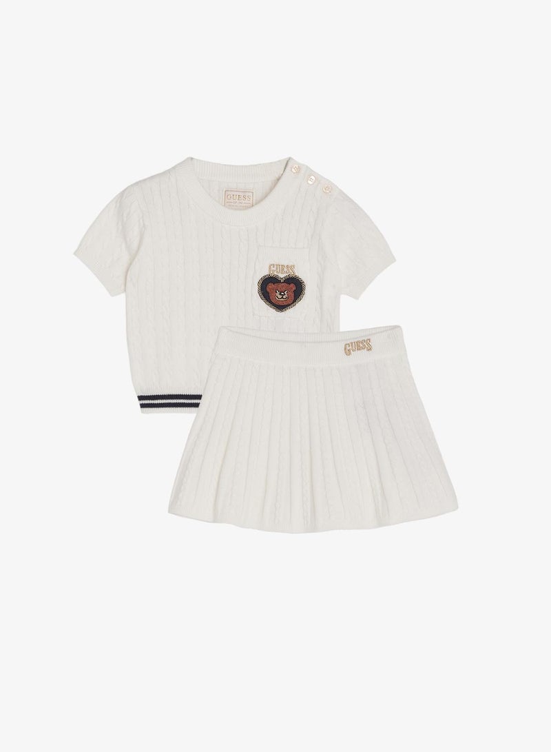 GUESS Infant Crew Neck Sweater And Skirt Set - Image 2