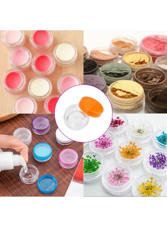 JOIKIT 200 Pack 3 Gram Jars With Orange Lid, 3Ml Empty Clear Plastic Makeup Sample Containers, Cosmetic Sample Jar For Lotion, Cream, Eye Shadow, Lip Balms - Image 5