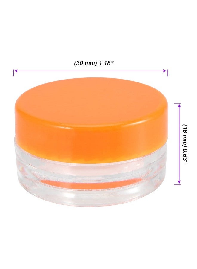 JOIKIT 200 Pack 3 Gram Jars With Orange Lid, 3Ml Empty Clear Plastic Makeup Sample Containers, Cosmetic Sample Jar For Lotion, Cream, Eye Shadow, Lip Balms - Image 2