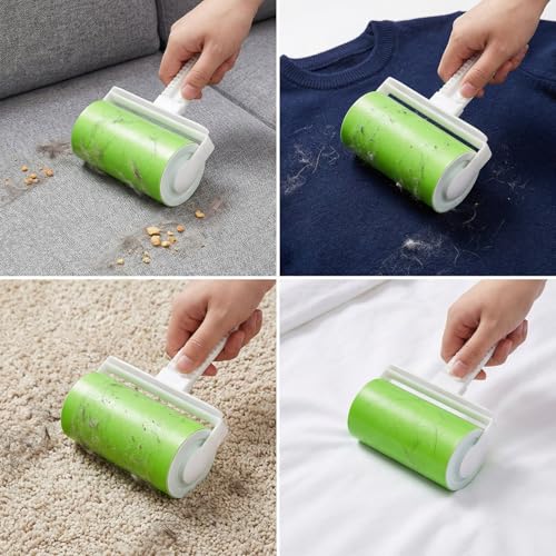 MINGZEE STORE Reusable Washable Lint Roller 5 Pack, Sticky Travel Lint Roller, Portable Compact Pet Hair Remover Cleaner with Cover for Clothes, Pet Hairs, Carseats, Include Mini and Medium Size - Image 2