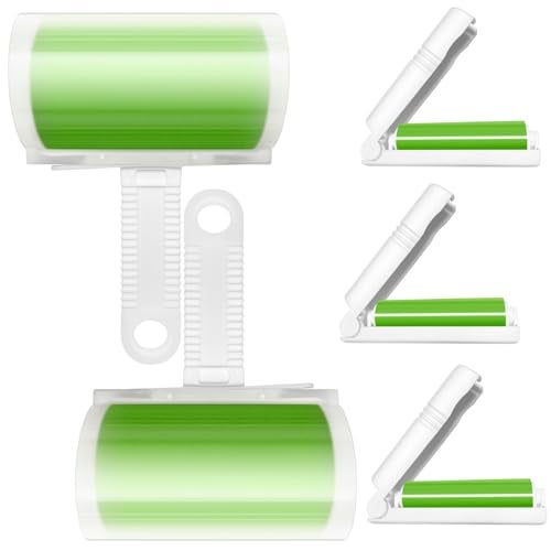 MINGZEE STORE Reusable Washable Lint Roller 5 Pack, Sticky Travel Lint Roller, Portable Compact Pet Hair Remover Cleaner with Cover for Clothes, Pet Hairs, Carseats, Include Mini and Medium Size - Image 1