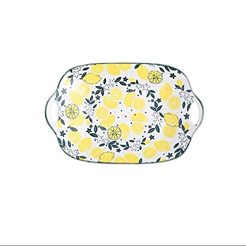 Primetan Rectangle Shape Ceramic Serving Bowls Bakeware Set Baking Pans For HomeHotelKitchenRestaurant Lemon - Image 1