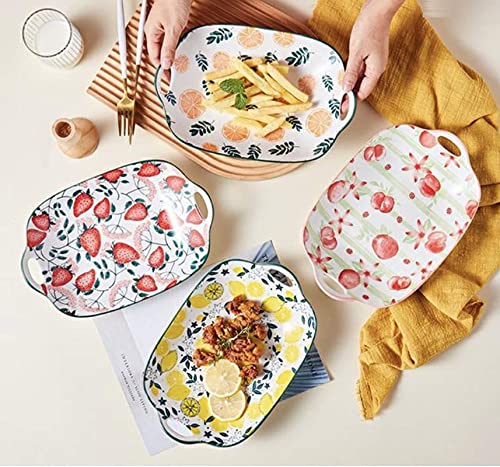 Primetan Rectangle Shape Ceramic Serving Bowls Bakeware Set Baking Pans For HomeHotelKitchenRestaurant Lemon - Image 4