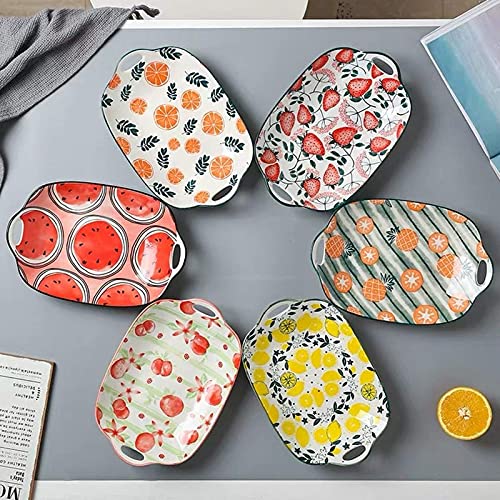 Primetan Rectangle Shape Ceramic Serving Bowls Bakeware Set Baking Pans For HomeHotelKitchenRestaurant Lemon - Image 3
