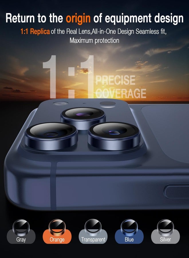 LK حامي عدسة الكاميرا LK لـ iPhone 17 Pro/17 Pro Max [درجة عسكرية 9H+ مقاوم للكسر] تركيب بنقرة واحدة، HD فائق القوة، حماة عدسات فردية مقاومة للخدش، أزرق داكن - Image 5