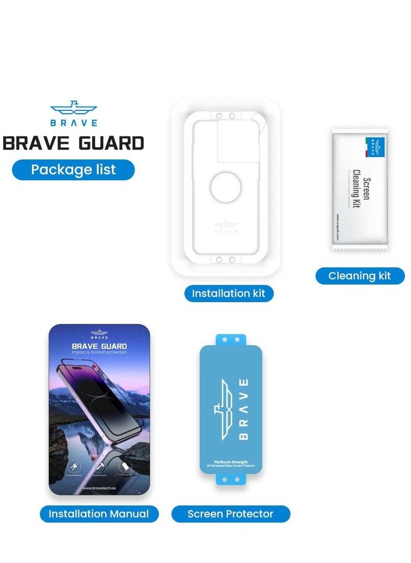 Brave - Privacy Screen Protector for iPhone 13 Pro 6.1inch 9H Anti-Spy Tempered Glass Edge to Edge Coverage Bubble Free, HD Clear, Anti-Scratch, Anti Crack, Easy Installation Including Easy Align Tray - Image 1