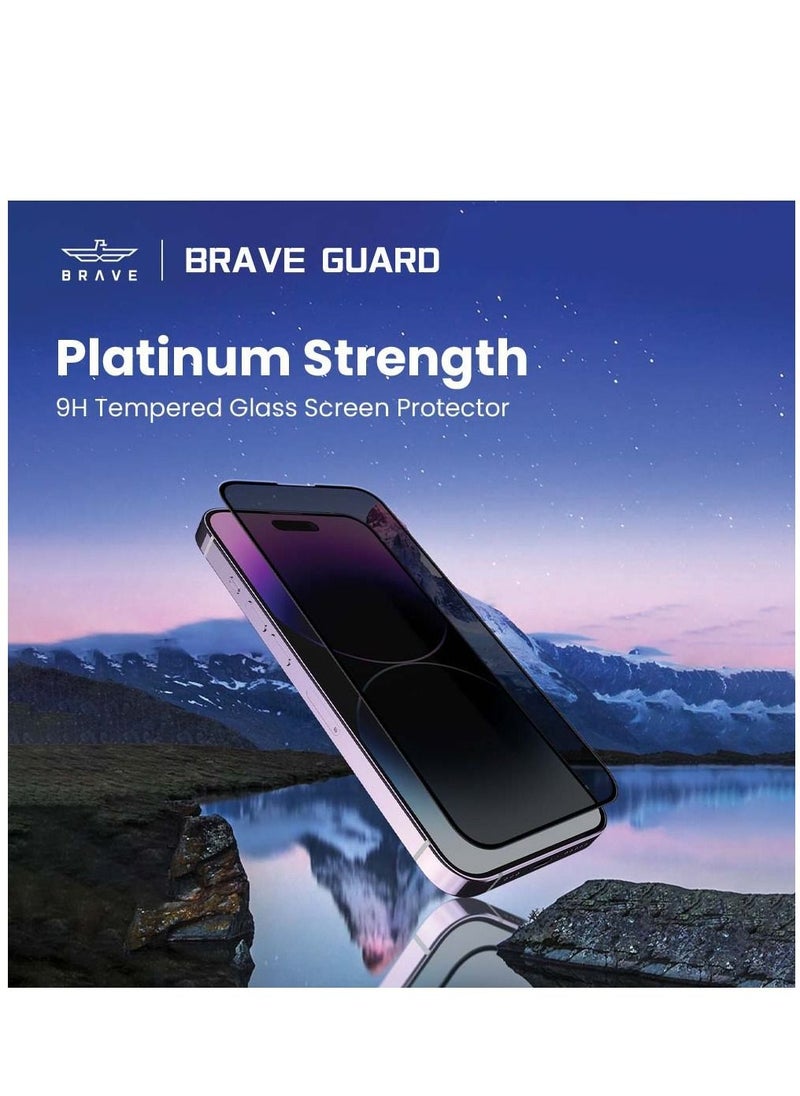 Brave - Privacy Screen Protector for iPhone 13 Pro 6.1inch 9H Anti-Spy Tempered Glass Edge to Edge Coverage Bubble Free, HD Clear, Anti-Scratch, Anti Crack, Easy Installation Including Easy Align Tray - Image 1